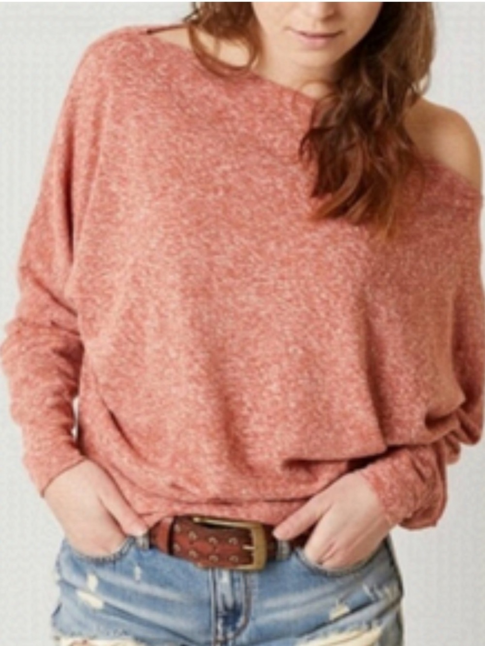 Adrienne Vittadini rust orange knit top